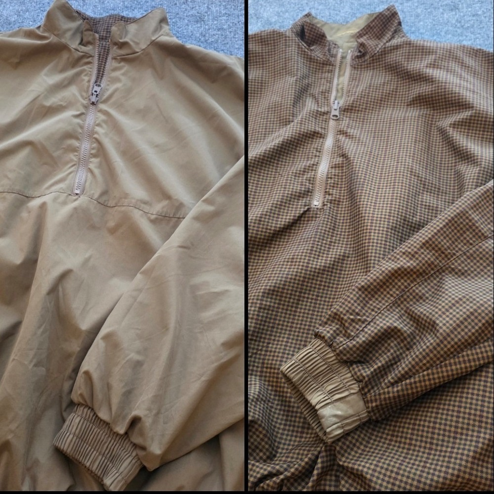 Vintage Gorpcore Tan Reversible Pullover Windbreaker By Orvis Large